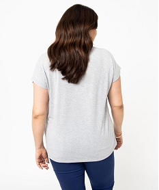 tee-shirt femme grande taille a manches courtes avec motifs grisJ175301_3