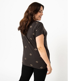 tee-shirt femme grande taille a manches courtes avec motifs noirJ175401_3