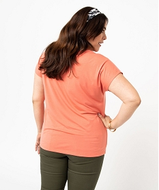 tee-shirt femme grande taille a manches courtes avec motifs roseJ175501_3