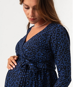 tee-shirt de grossesse a manches longues compatible allaitement bleuJ180801_2