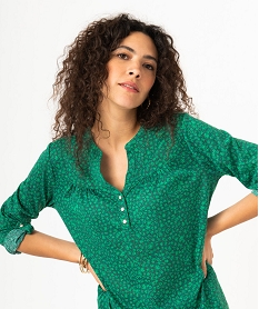 GEMO Tee-shirt à manches longues imprimé en polyester recyclé femme imprime fleurs