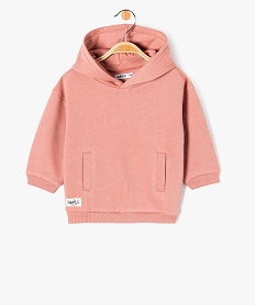 sweat a capuche en molleton doux bebe garcon rose sweatsJ189101_1