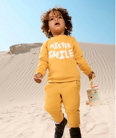 GEMO Sweat en molleton doux avec motifs bébé garçon Jaune