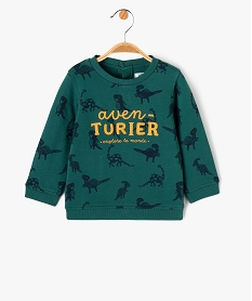 GEMO Sweat en molleton doux avec motifs bébé garçon vert standard