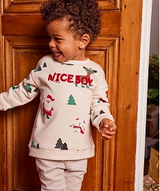 GEMO Sweat de Noël imprimé bébé garçon imprime ecru