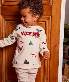 sweat de noel imprime bebe garcon beigeJ190201_1