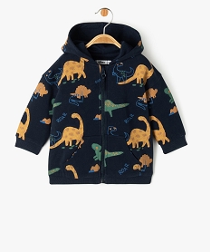 sweat zippe a capuche en molleton doux bebe garcon bleu sweatsJ190401_1