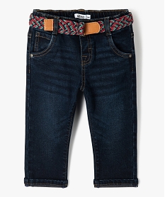 jean avec ceinture tressee bebe garcon bleu jeansJ191601_1