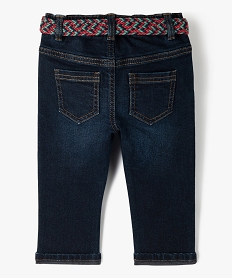 jean avec ceinture tressee bebe garcon bleu jeansJ191601_3