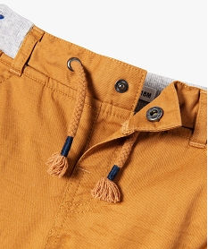 pantalon coupe cargo double avec taille elastique bebe garcon brun pantalonsJ192301_2