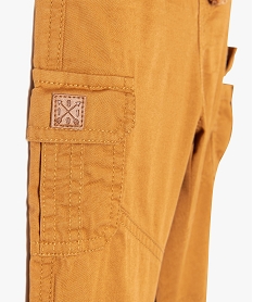 pantalon coupe cargo double avec taille elastique bebe garcon brun pantalonsJ192301_3