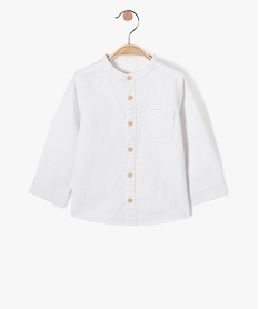 GEMO Chemise bébé garçon à manches longues et col mao Blanc