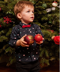 GEMO Chemise à manches longues spécial Noël bébé garçon Noir