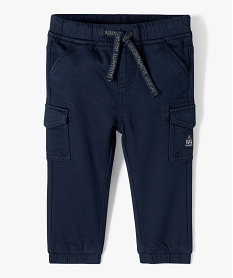 pantalon de jogging bebe garcon avec ceinture elastique - lulucastagnette bleuJ195601_1