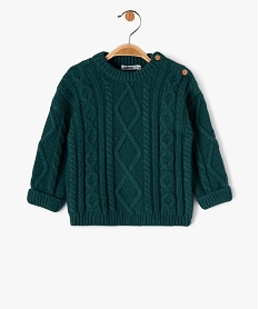 GEMO Pull torsadé col rond bébé garçon bleu standard