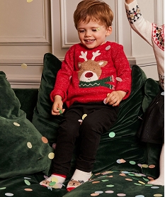 GEMO Pull de Noël en maille douillette bébé garçon Rouge