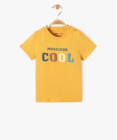 GEMO Tee-shirt droit manches courtes imprimé garçon jaune standard
