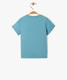 tee-shirt droit manches courtes imprime garcon bleuJ200601_3