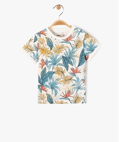 GEMO Tee-shirt manches courtes imprimé feuillage bébé garçon blanc standard