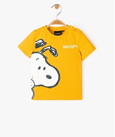 tee-shirt manches courtes en coton imprime heros bebe garcon jauneJ201601_1