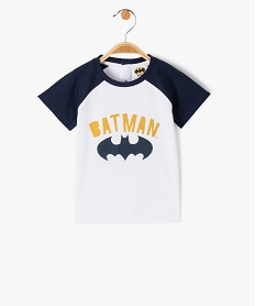 tee-shirt manches courtes bicolore et motif bebe garcon - batman bleuJ201701_1