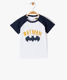 tee-shirt manches courtes bicolore et motif bebe garcon - batman bleu tee-shirts manches courtesJ201701_1