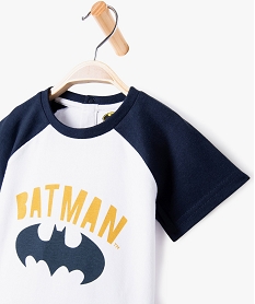 tee-shirt manches courtes bicolore et motif bebe garcon - batman bleuJ201701_2