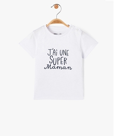 GEMO Tee-shirt à manches courtes avec message bébé garçon blanc standard