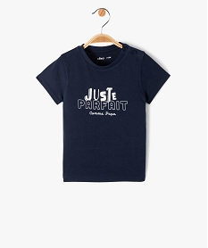 GEMO Tee-shirt à manches courtes avec message bébé garçon noir chine