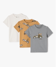 GEMO Tee-shirt manches courtes en coton bébé garçon (lot de 3) jaune standard