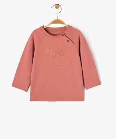 GEMO Tee-shirt manches longues en coton épais brodé bébé garçon Rose