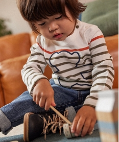 GEMO Tee-shirt manches longues à rayures bébé garçon - LuluCastagnette Beige