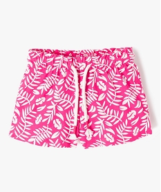 GEMO Short bébé fille en maille de coton imprimé à taille élastiquée Rose