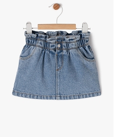 jupe en jean delave avec ceinture froncee bebe fille bleu jupesJ210001_1