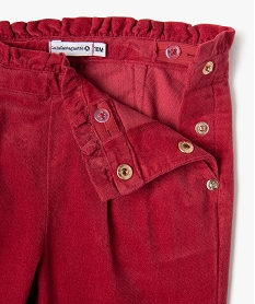 pantalon en velours avec ceinture froncee bebe fille - lulucastagnette rouge pantalonsJ210501_2