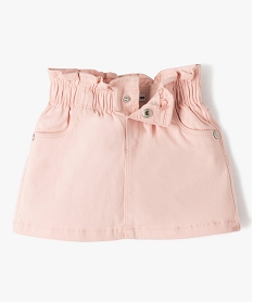 jupe bebe fille a taille froncee en coton stretch roseJ210701_1