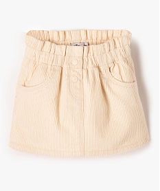 GEMO Jupe courte en velours à taille élastique bébé fille Beige