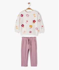 ensemble 2 pieces sweat et pantalon en molleton bebe fille multicoloreJ212701_1