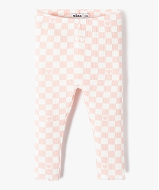 GEMO Legging bébé fille en maille côtelée à carreaux Orange