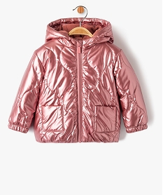 GEMO Blouson fille à capuche et doublure chaude Rose