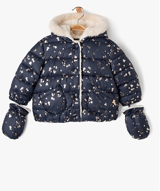 blouson a capuche avec moufles bebe fille - lulucastagnette bleuJ214601_1