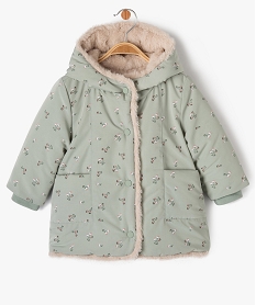 blouson a capuche doublure fourrure imitation bebe fille vertJ214801_1