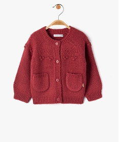 GEMO Gilet en maille avec poches bébé fille - LuluCastagnette Rouge