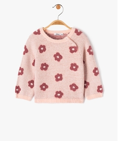 pull en maille peluche a motif fleurs bebe fille multicoloreJ217101_1