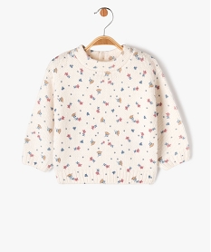 GEMO Pull grosse maille fleuri bébé fille Beige