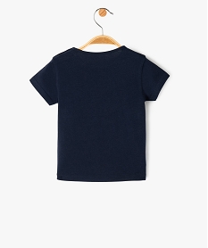 tee-shirt bebe fille en coton a manches courtes et motif paillete bleuJ218401_3
