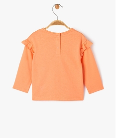 tee-shirt manches longues a volant bebe fille orangeJ221201_3
