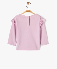 tee-shirt manches longues a volant bebe fille violetJ221401_4