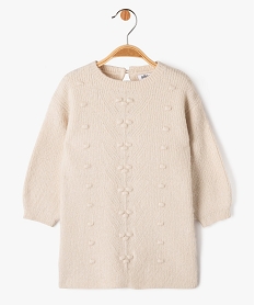 GEMO Robe pull en maille douce à relief bébé fille Beige