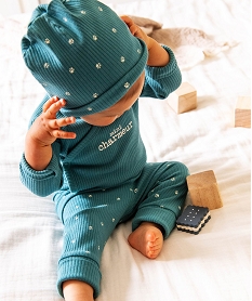 GEMO Ensemble de naissance évolutif 3 pièces : body + legging + bonnet bébé Bleu